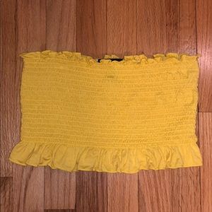 Sunshine Yellow Smocked Tube Top